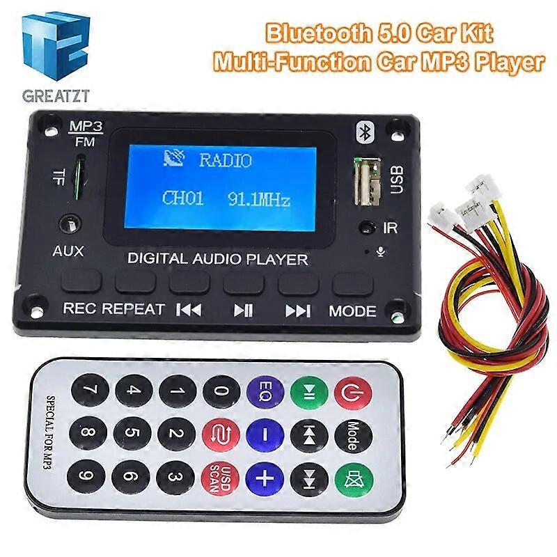 DC 5V 12V MP3 Decoder Board WMA Decoding MP3 Player Bluetooth5.0 Audio Module Support WMA WAV TF USB FM Radio Handsfree Call