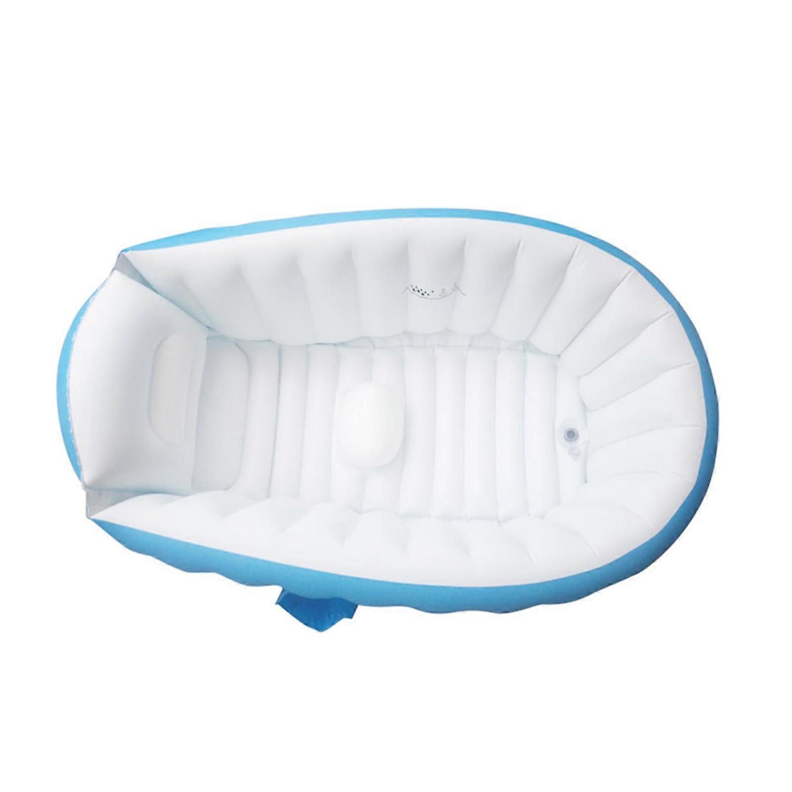Inflatable Baby Bathtub Baby Pool Foldable Portable Shower Basin for Newborn Blue