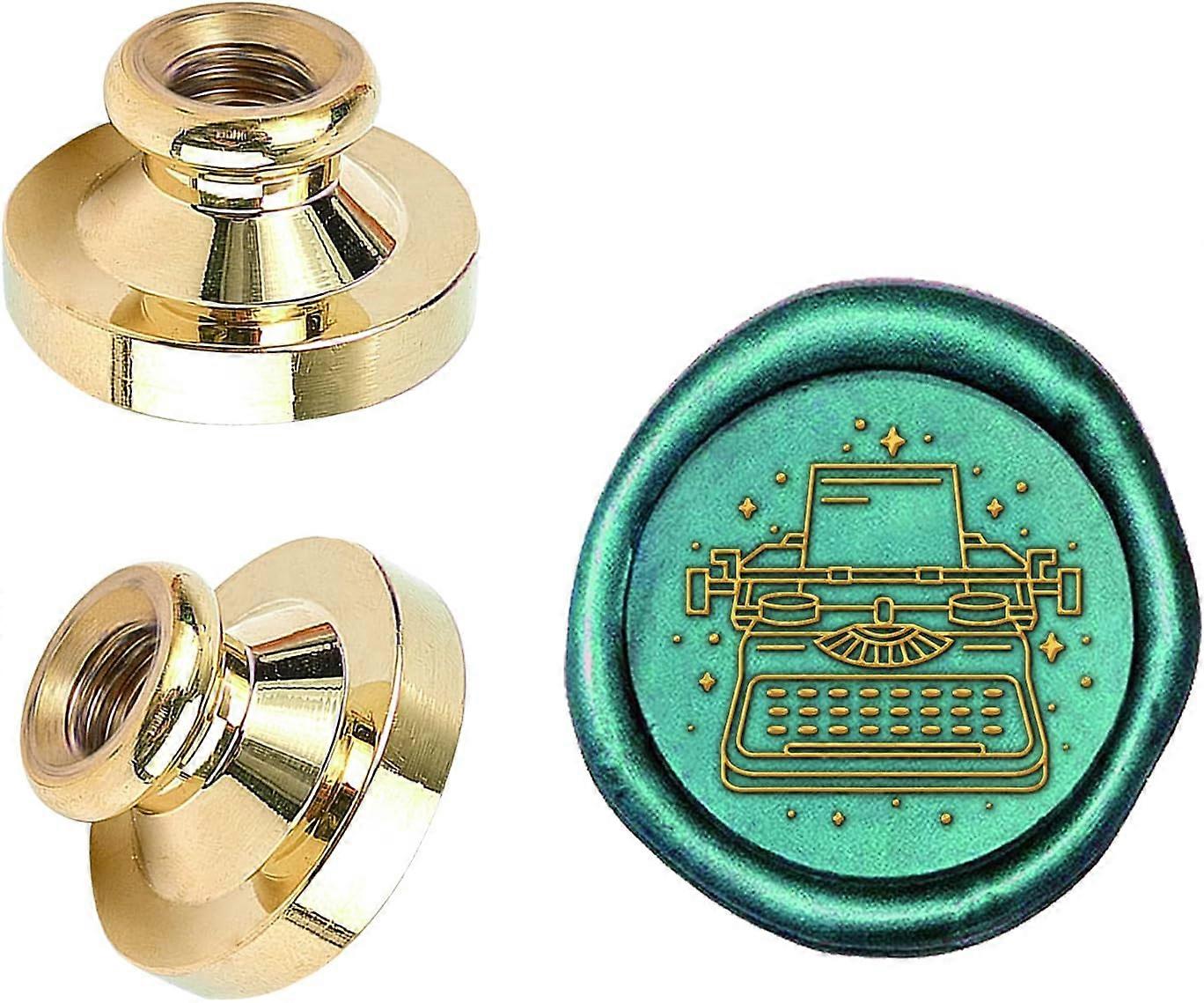 Wax Seal Stamp Head 0.98inch Typewriter Pattern Stamp Removable Retro Sealing Brass Stamp Head for Envelopes Crafts Books Wine Packages