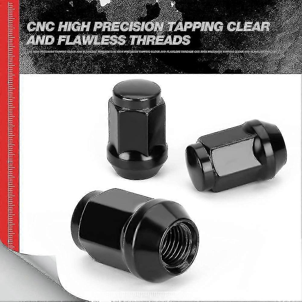 Scitoo 14x2 Wheel Lug Nut,24pcs+2keys Black Lug Nuts with 2