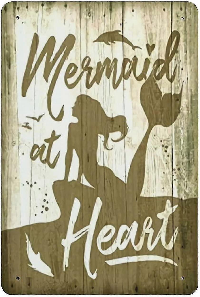 Placa de Lata Divertida para Banheiro de Sereia Decoração de Metal 8x12 Polegadas OU 12x16 Polegadas Modo 1535