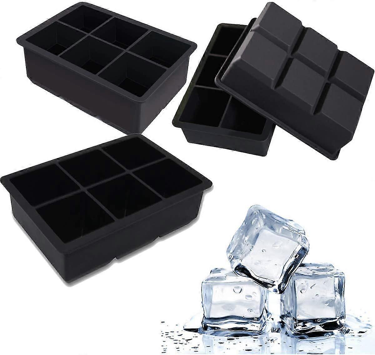 2023 - Ice Cube Trays 4 Pack - Silicone Ice Cubetray For Making 24 Pcs Large Ice Cubes, Easy Release Reusab