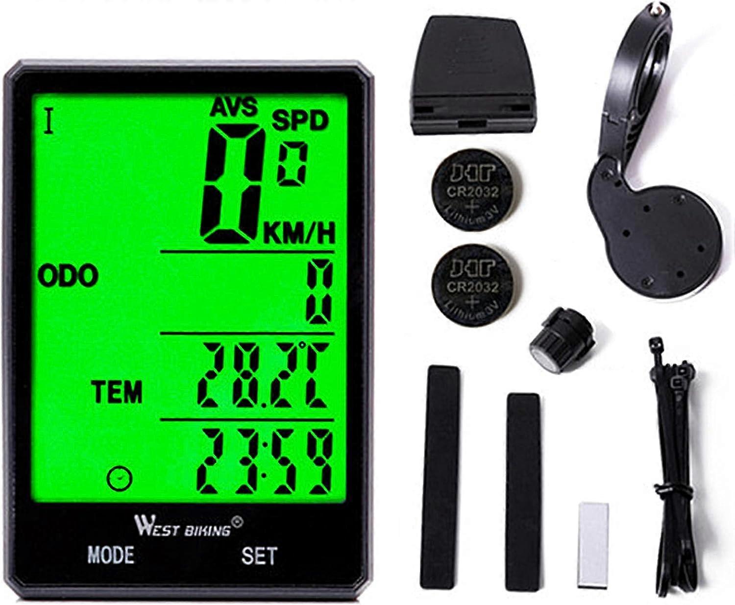 Wireless Bike Computer, IPX6 Waterproof, 2.8" LCD Display, 21 Functions, Universal Cycling Speedometer Odometer