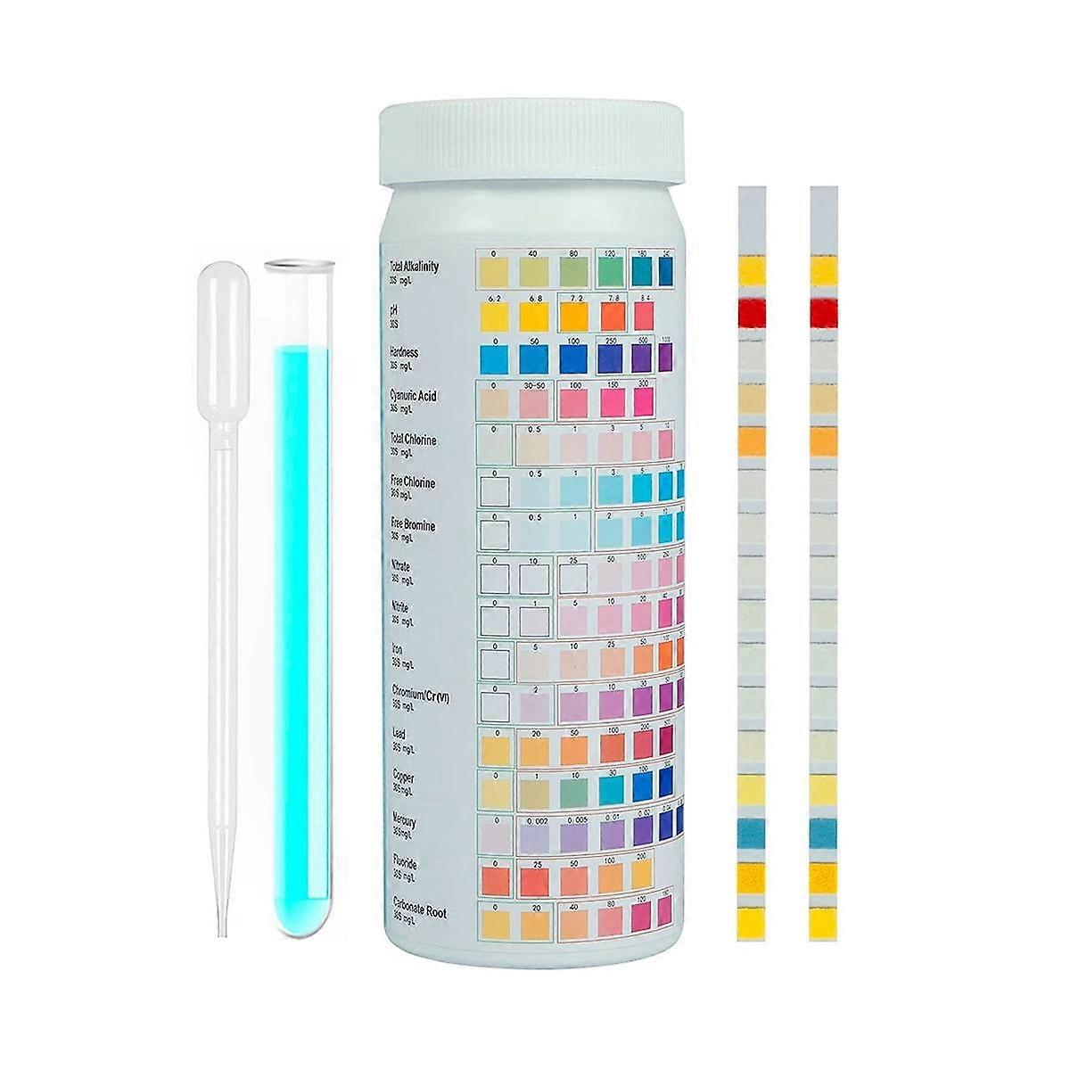 16 合 1 优质饮用水测试套件，用于饮用水，100 条精确水测试条水，用于硬度 PH 铅