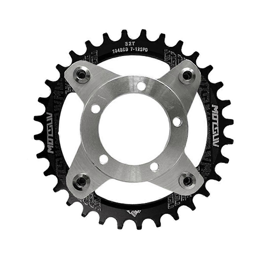 E-Bike Crankset 104BCD 32T Chainring Adapter Kit for Mid Drive Motor BBS01 BBS02 Bicycle Conversions Parts Black