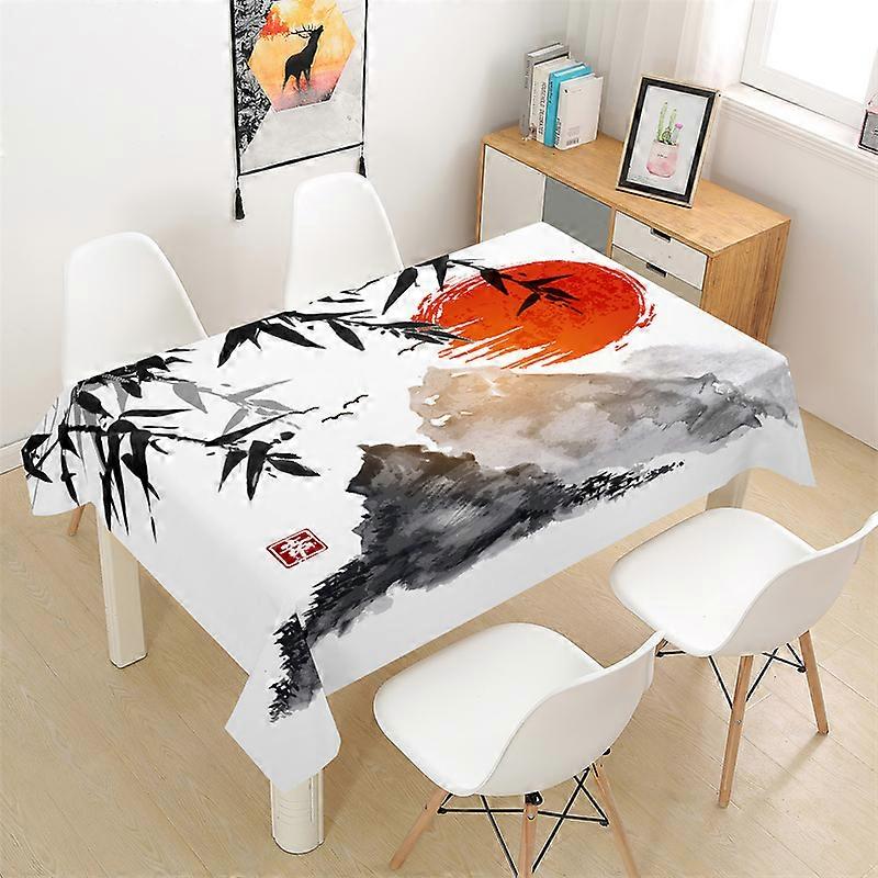 Exquisite Ink Decoration Tablecloth Restaurant Kitchen Picnic Table Rectangular Household Dining Table Coffee Table Ornaments