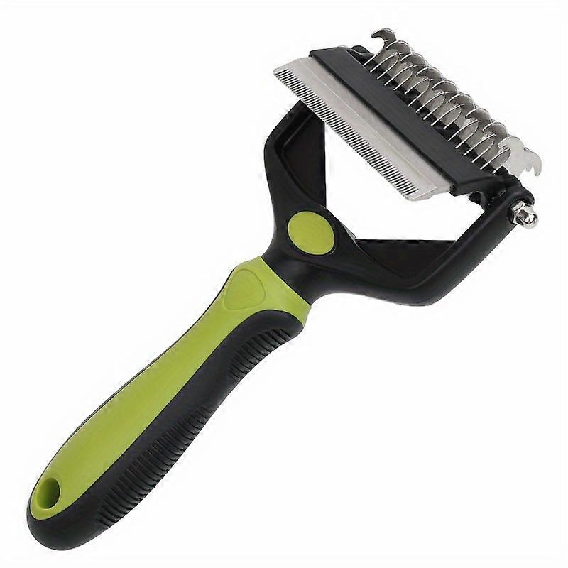 Ultimate 2-em-1 Pet Grooming Brush - Depuração sem esforço, Dematting & Tangle-Free para casacos adoráveis - Perfeitamente criado para cães de médio a grande porte com