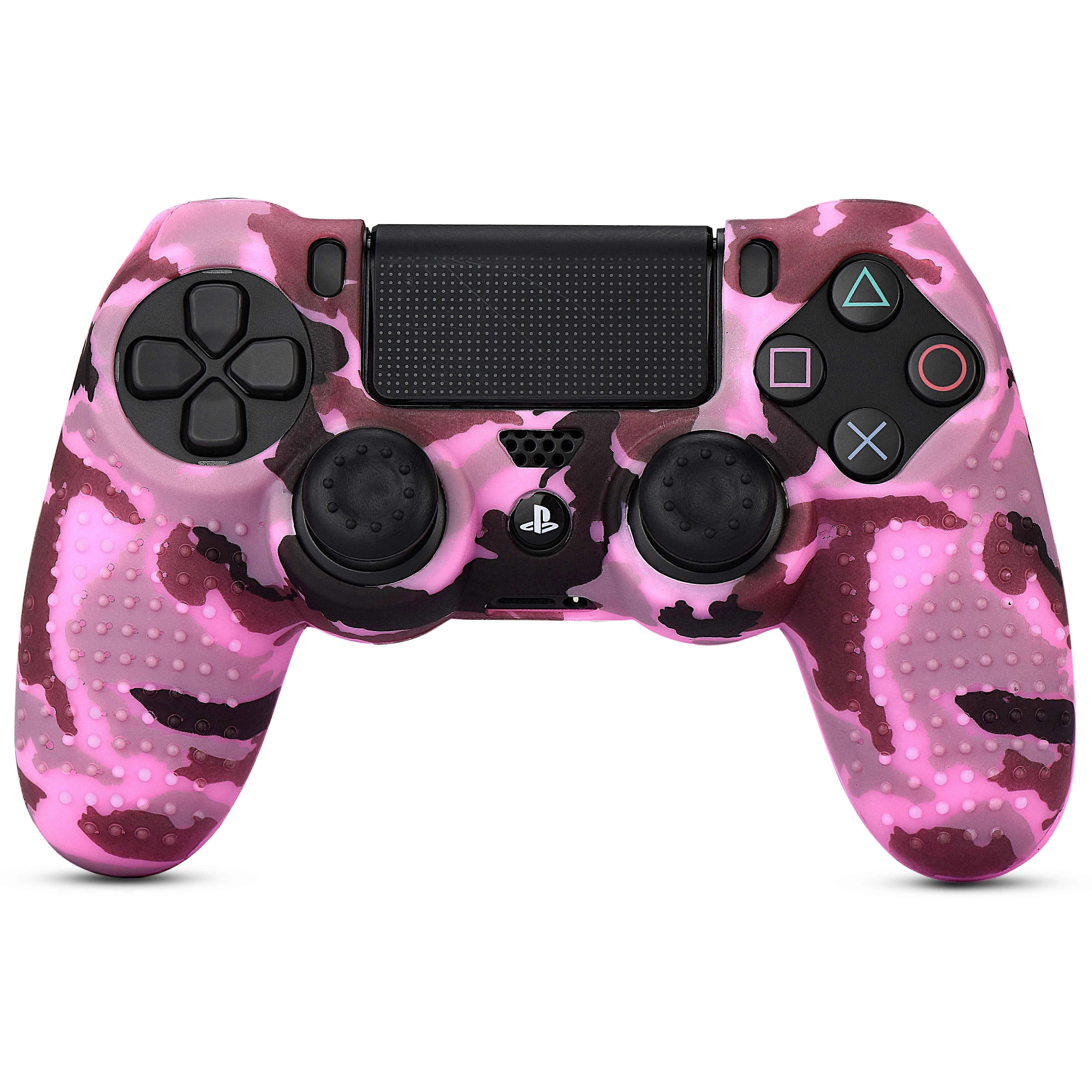 PS4/SLIM /pro Camouflage Custodia in silicone con perno antiscivolo con 2 tappi per l'impugnatura del pollice per controller Dualshock 4|Casi| 10