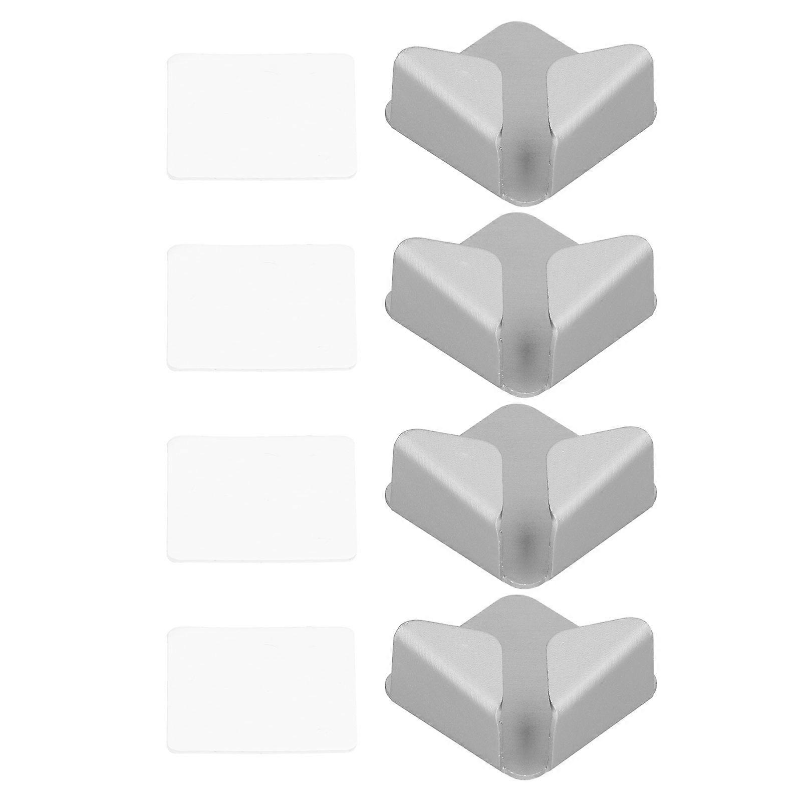 Gray Wall Mounted Power Plug Holder Organizer Rack Bracket 4Pcs No Punch