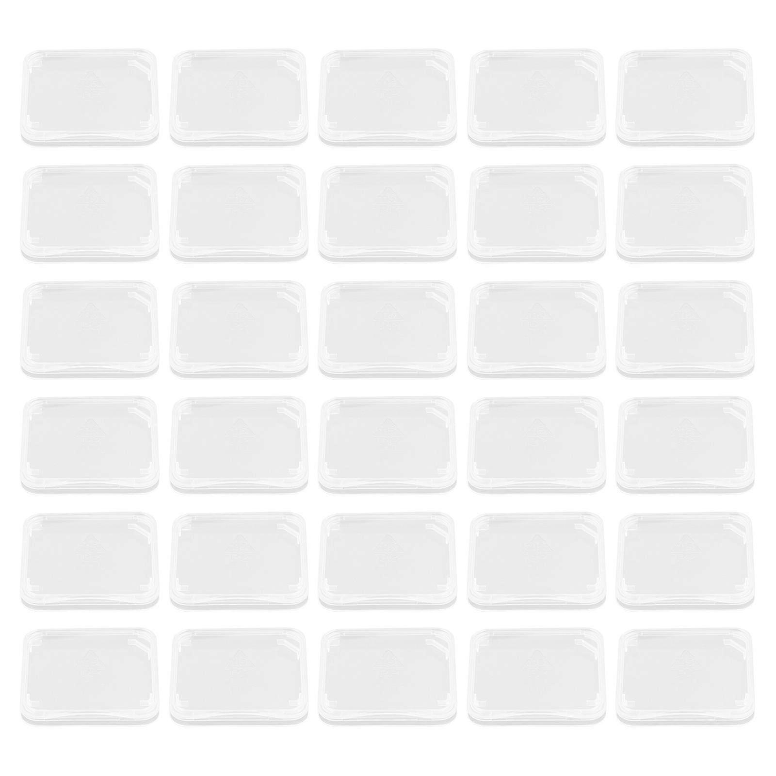 1 Set 100 Pcs Memory Cards Storage Cases Carrying Holders Boxes (transparent)