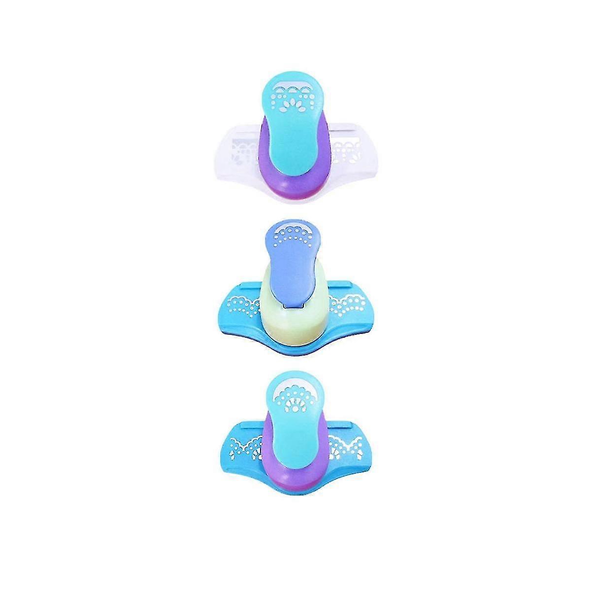 3pcs Punch, Round Label Punching Craft Hole Punch Shapes Set Edge Paper Punch Lever Action Craft Pu