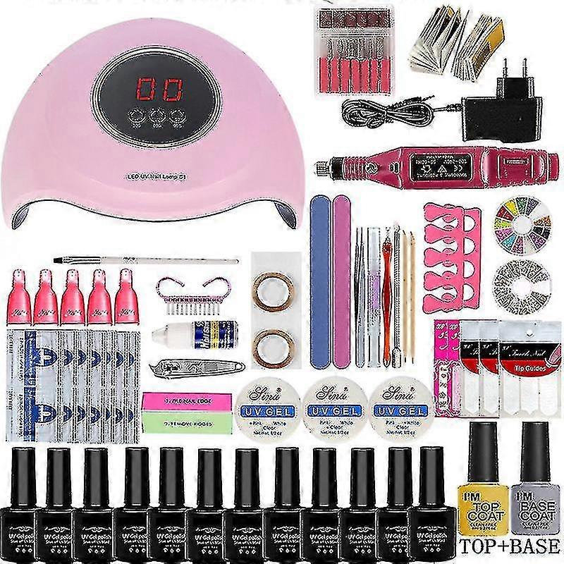 Nail Set Tools Uv Led Lamp Dryer With Nail Gel Polish Kit