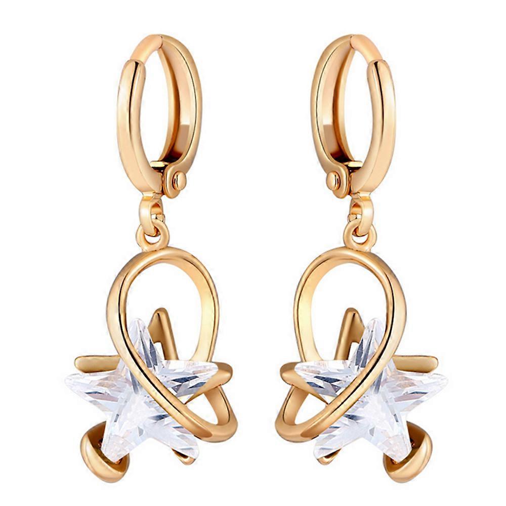 Earrings Five-pointed Star Big Zircon
