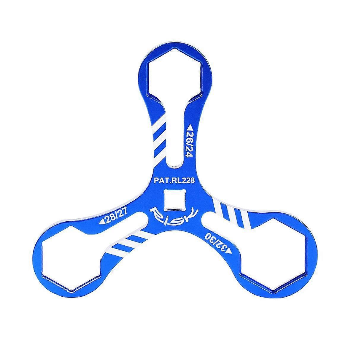 RISK RL228 Bike Fork Wrench Tool Aluminum 6 in 1 Bike Fork Cap Wrench Install/Remove for 24/26/27/2