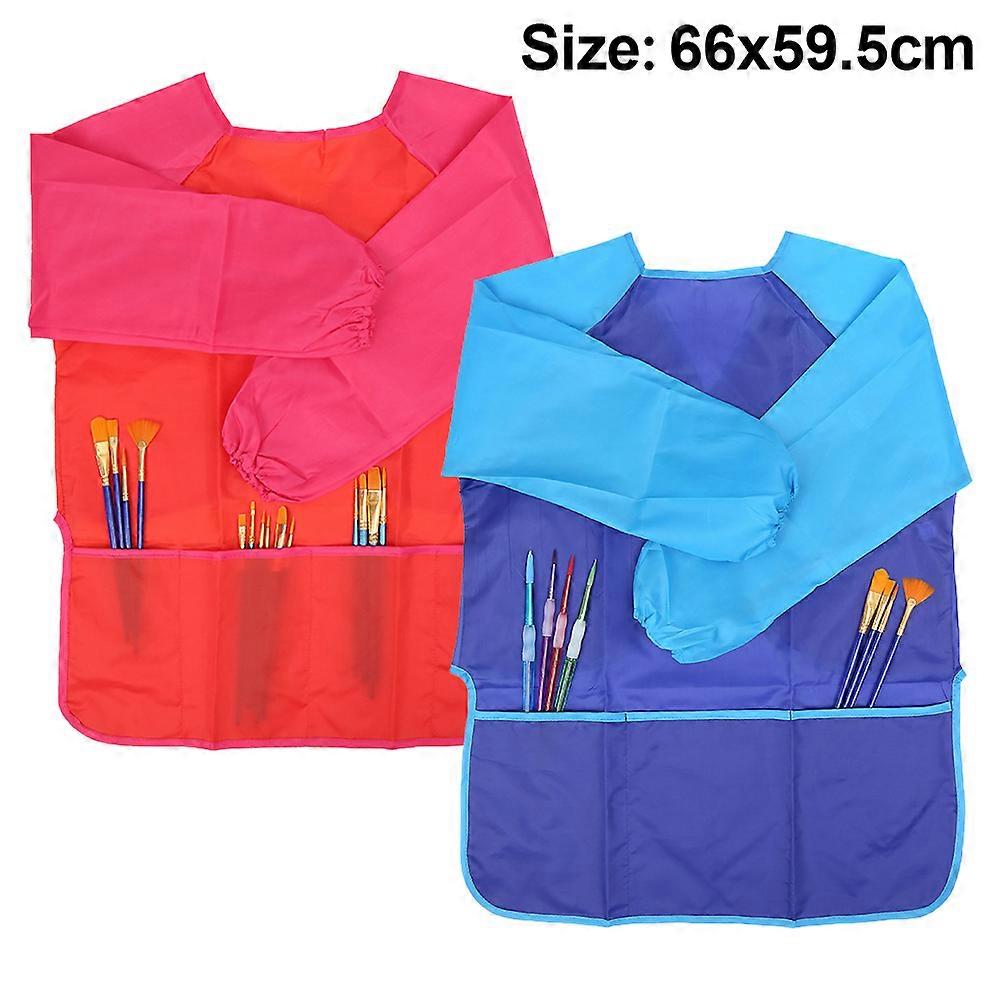 2 Pack παιδικές ποδιές τέχνης Smock Kids Art με αδιάβροχο μακρύ μανίκι 3 ευρύχωρες τσέπες, αδιάβροχες, ελαιοαπωθητικές και απωθητικές φόρμες