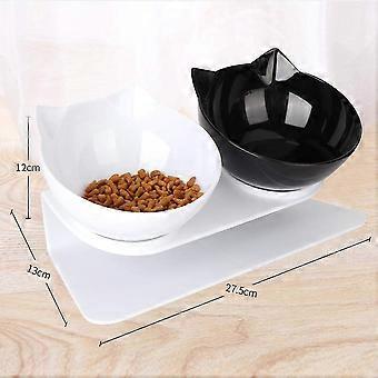 Cat Bowls With Raised Stand, 15 Tilted Platform, Removable, Spill Proof, Watering Bowl For Cats And Small Dogs