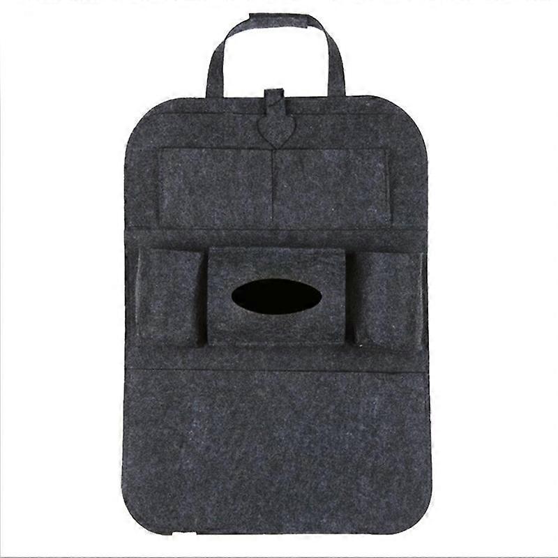 1pc Universal Car Back Seat Storage Bag Organizer Trunk Elastic Felt Storage Bag 6 Pockets Organizer Hanging Car Accessories