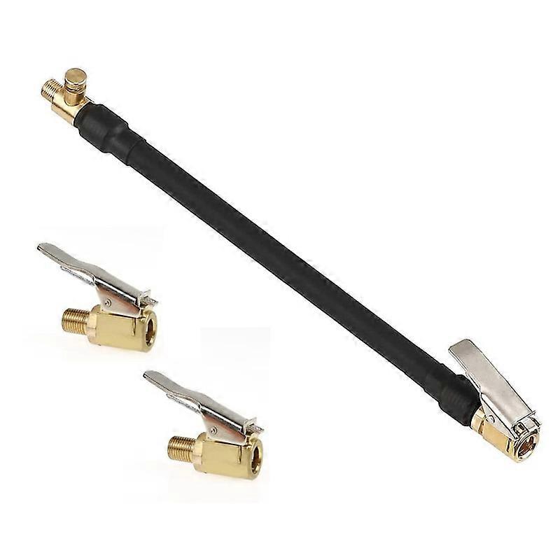 Valve Extension Set 30 cm Inflator Pump Hose with 2 Car Valve Adapter for Car Bicycle Motorcycle