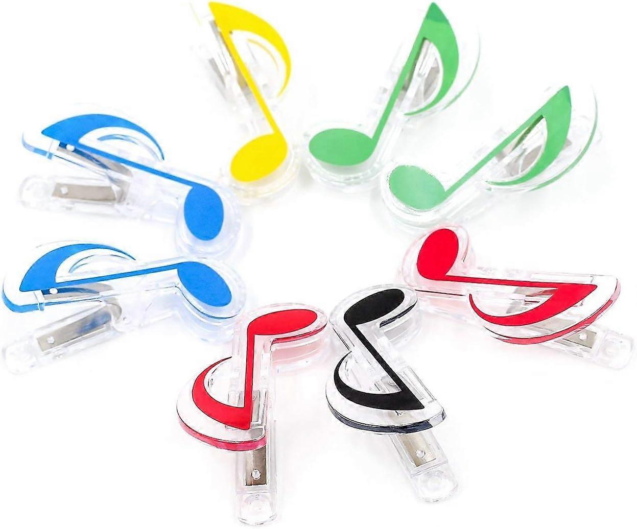 Set of 8 Music Note Clips Assorted Colors
