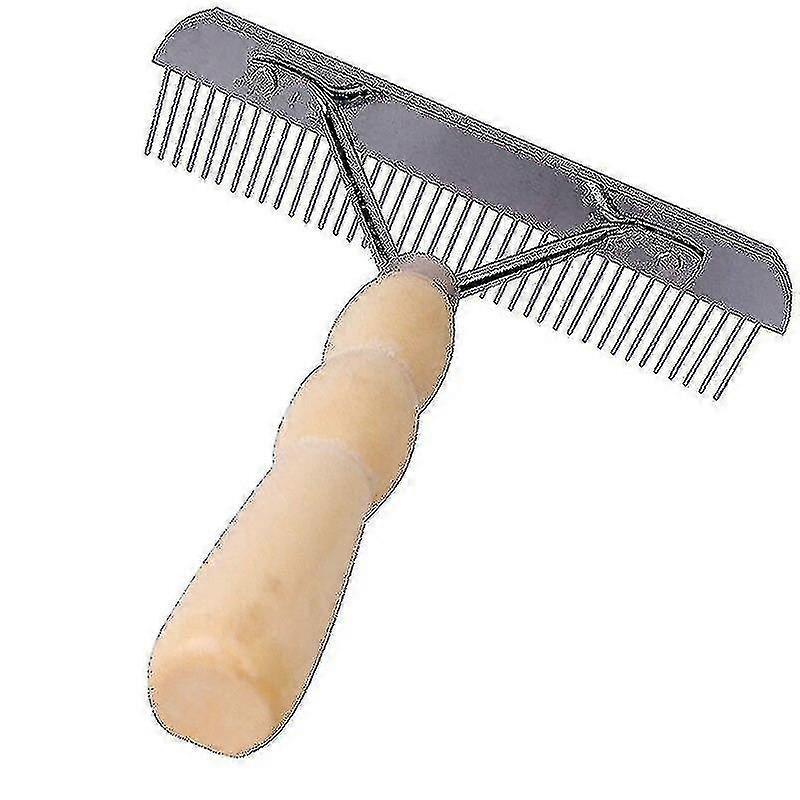 כלב מסרק טיפוח מגרפה ארוך שן פלדה מסרק עץ לחיות מחמד Dehedding כלים