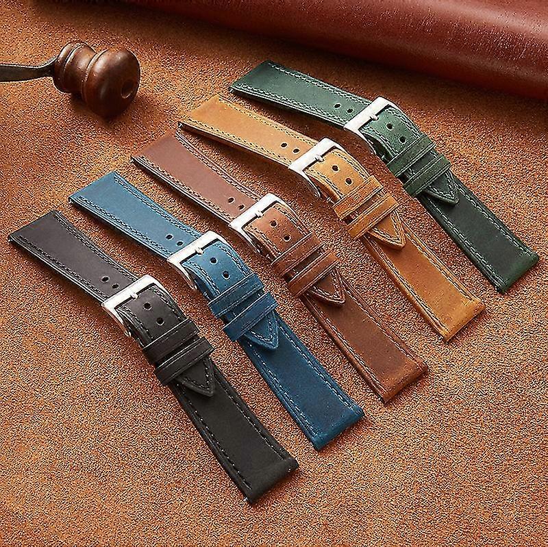 Cowhide Genuine Leather Watch Strap Universal Soft Vintage Watchband Frosted Cowhide 18-22mm