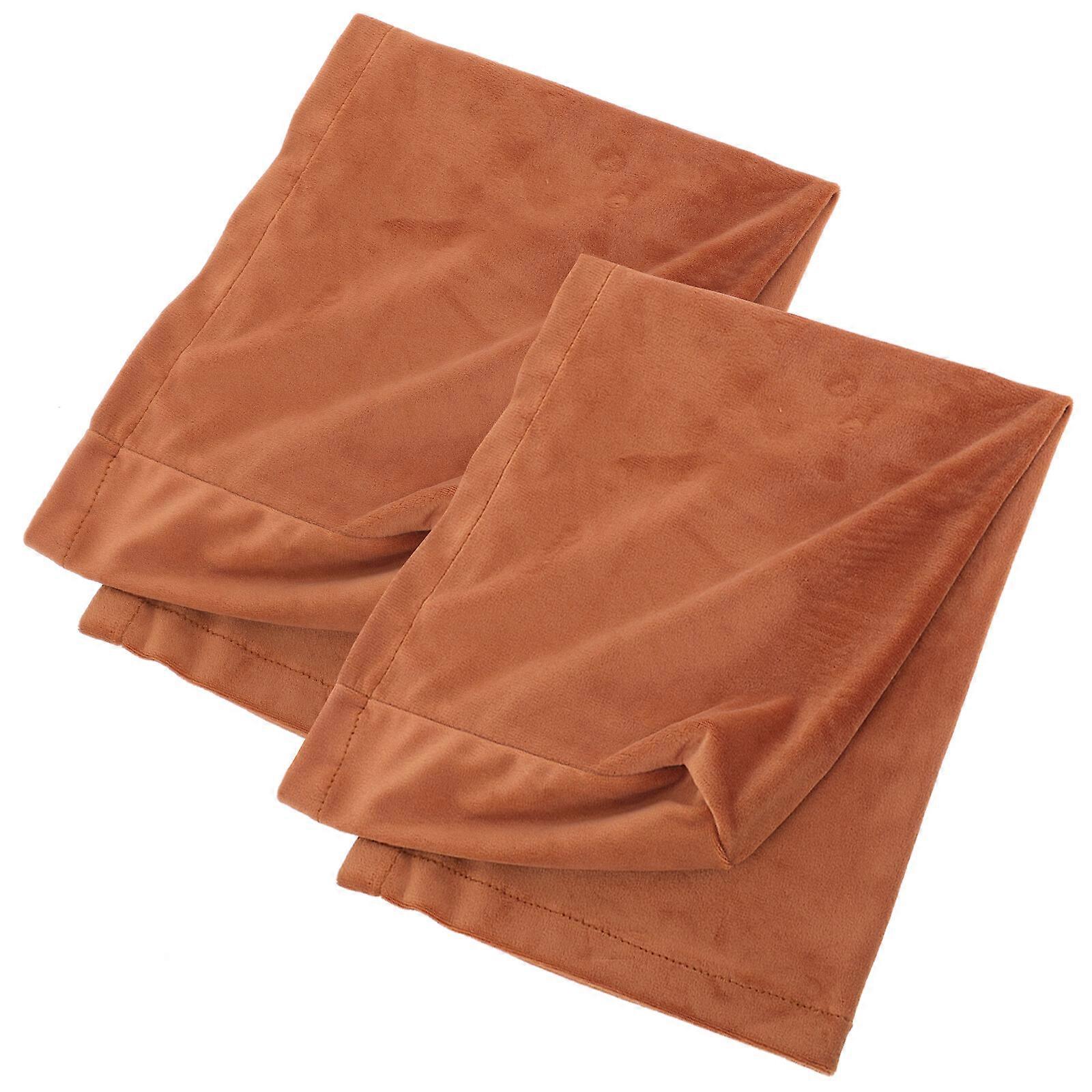 2Pcs Universal Sofa Armrest Cover Elastic Armrest Protector Solid Color Armrest Protective Cloth Camel Color