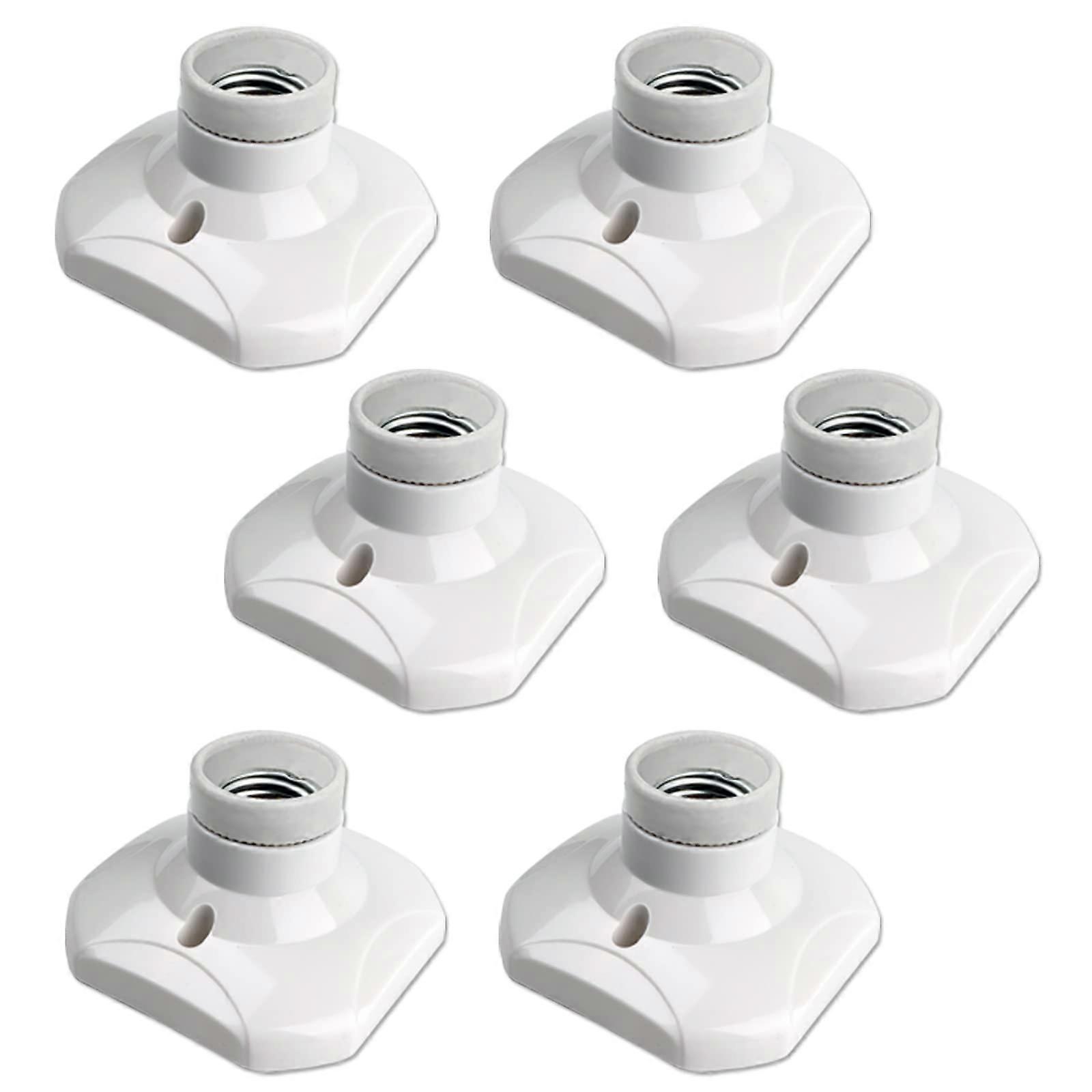 Set of 6 E27 Ceiling Sockets to Screw AC 220-240V, Socket Holder for LED Bulb, Ceiling Base Base E27 Socket