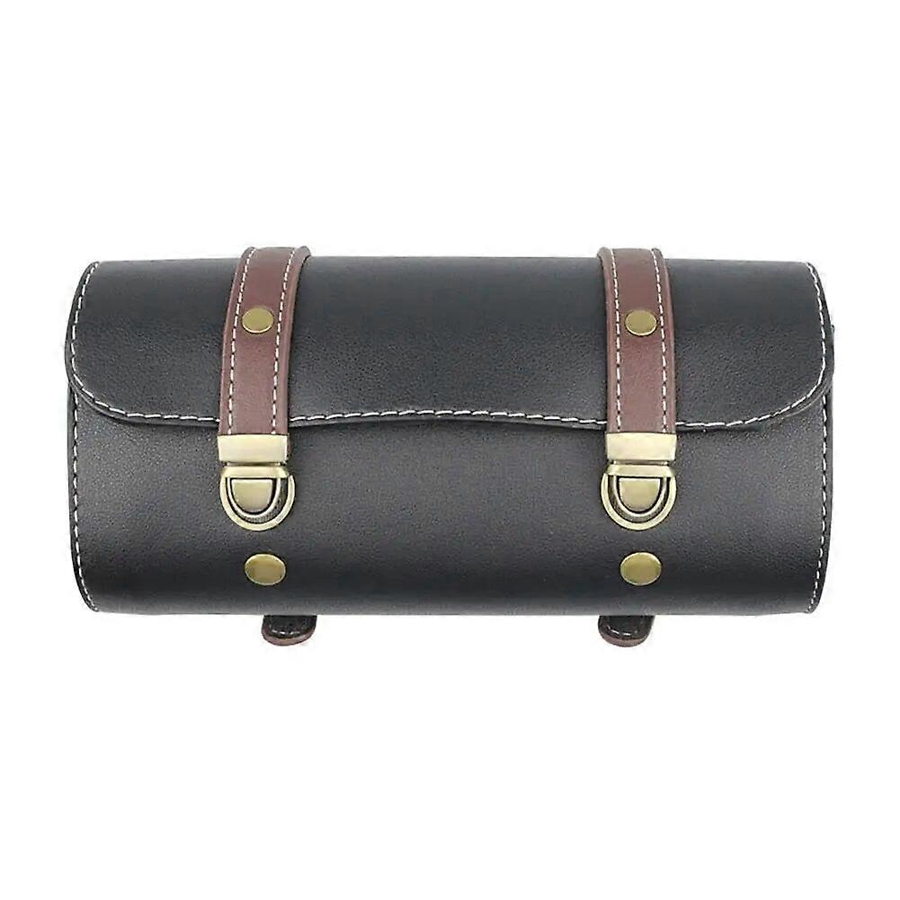 Motorcycle Handlebar Bag Folding Front Forks Handlebar Leather Storage Bag Universal For Bicycle Scooter
