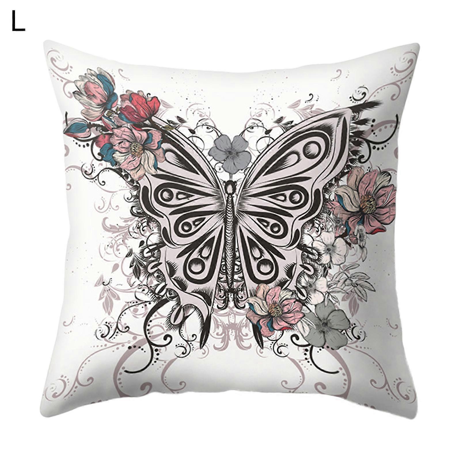 Butterfly Pattern Throw Pillow Case Comfortable Polyester Decorative Stylish Cushion Case Home Decor