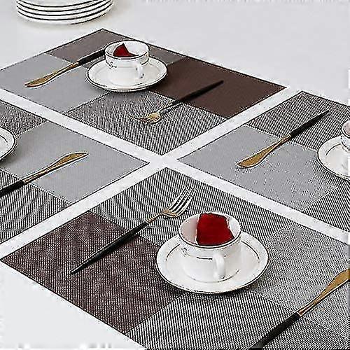 Wekity Placemats For Dining Table,place Mats Heat-resistant Non-slip Washable And Easy To Cut Set Of 6 (coffe)