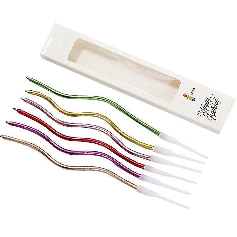 6Pcs/Set Birthday Candles Good Visual Effect Multiple Colors Excellent Workmanship Corrosion-resistant Long-term Preservation Cake Topper Decoration C