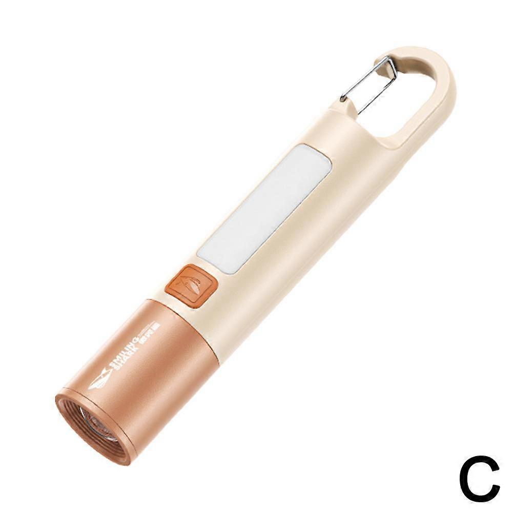 LED Flashlight Telescopic Zoom Torch Light With Hook Camping Light USB