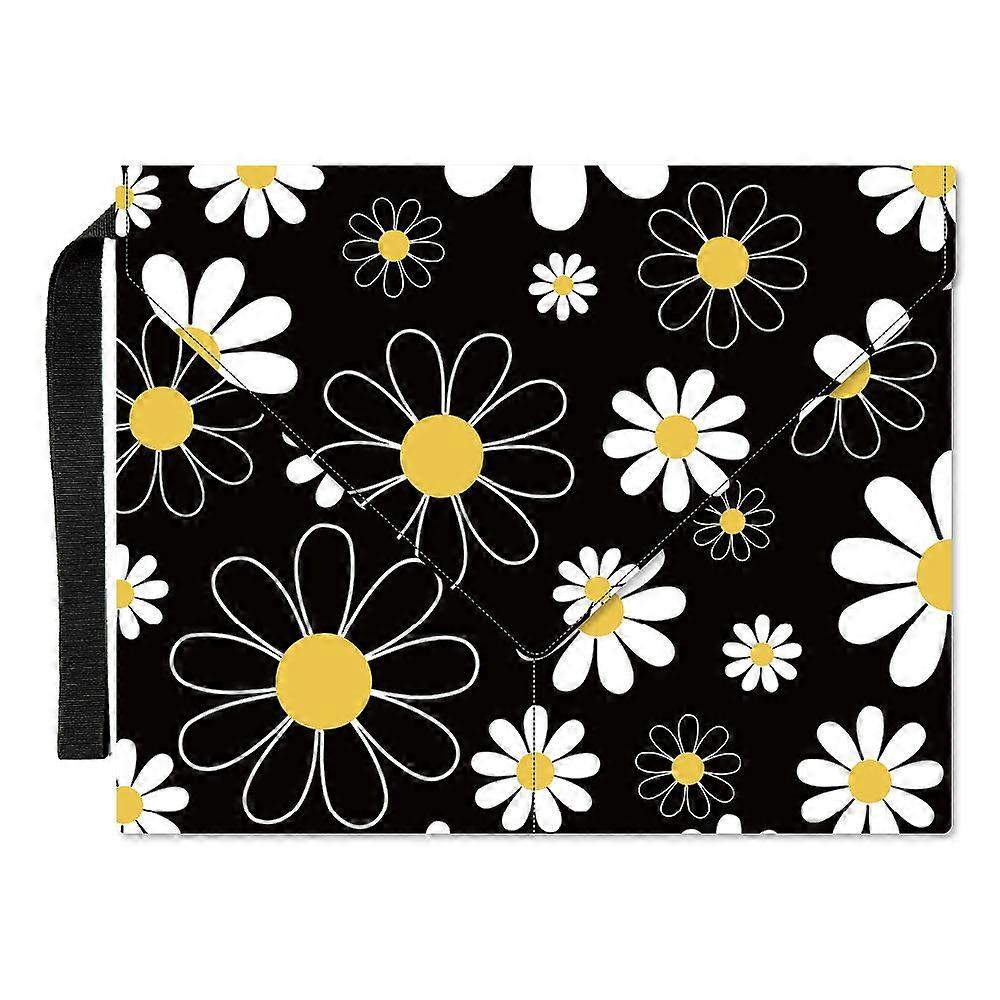Polyester Book Cover Notebook Wraps with Hook and Loop Rectangle Flower 400~420x285~305mm