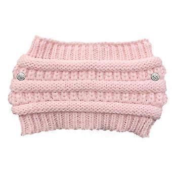 Winter Beanie Hat for Women Warm Knitted Hat Woolen Thread Twist Hair Band Button Can Hang Mask