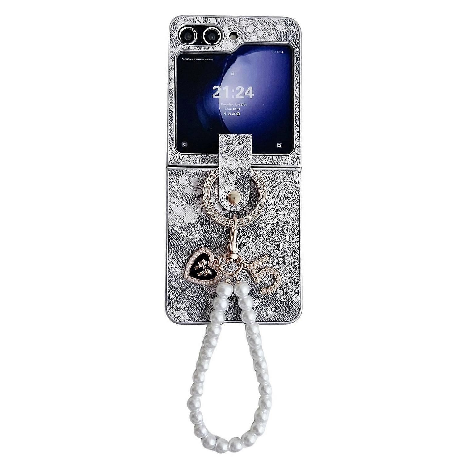 For Samsung Galaxy Z Flip7 FE / Flip6 5G Case with Ring Bead Chain