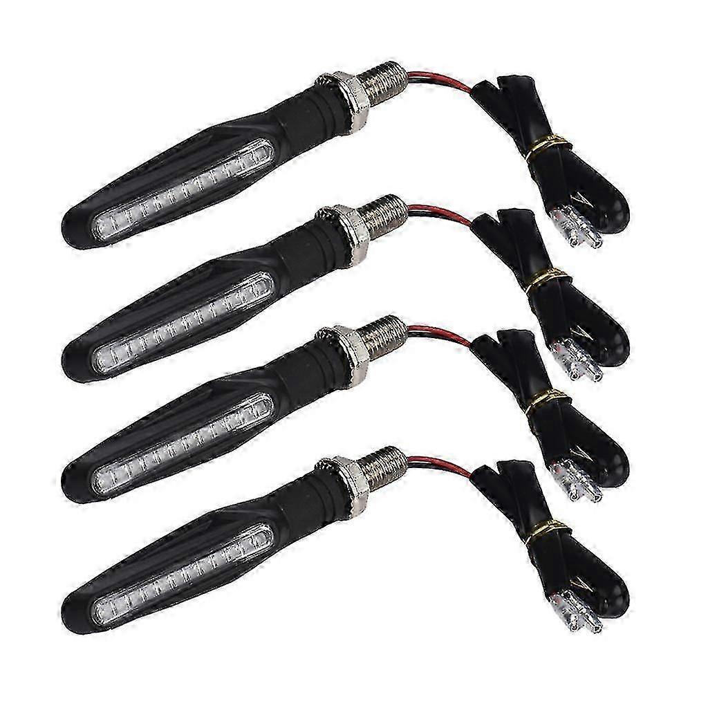 4pcs Motorcycle 12 Led Turn Signal Indicator Blinkers Light Amber