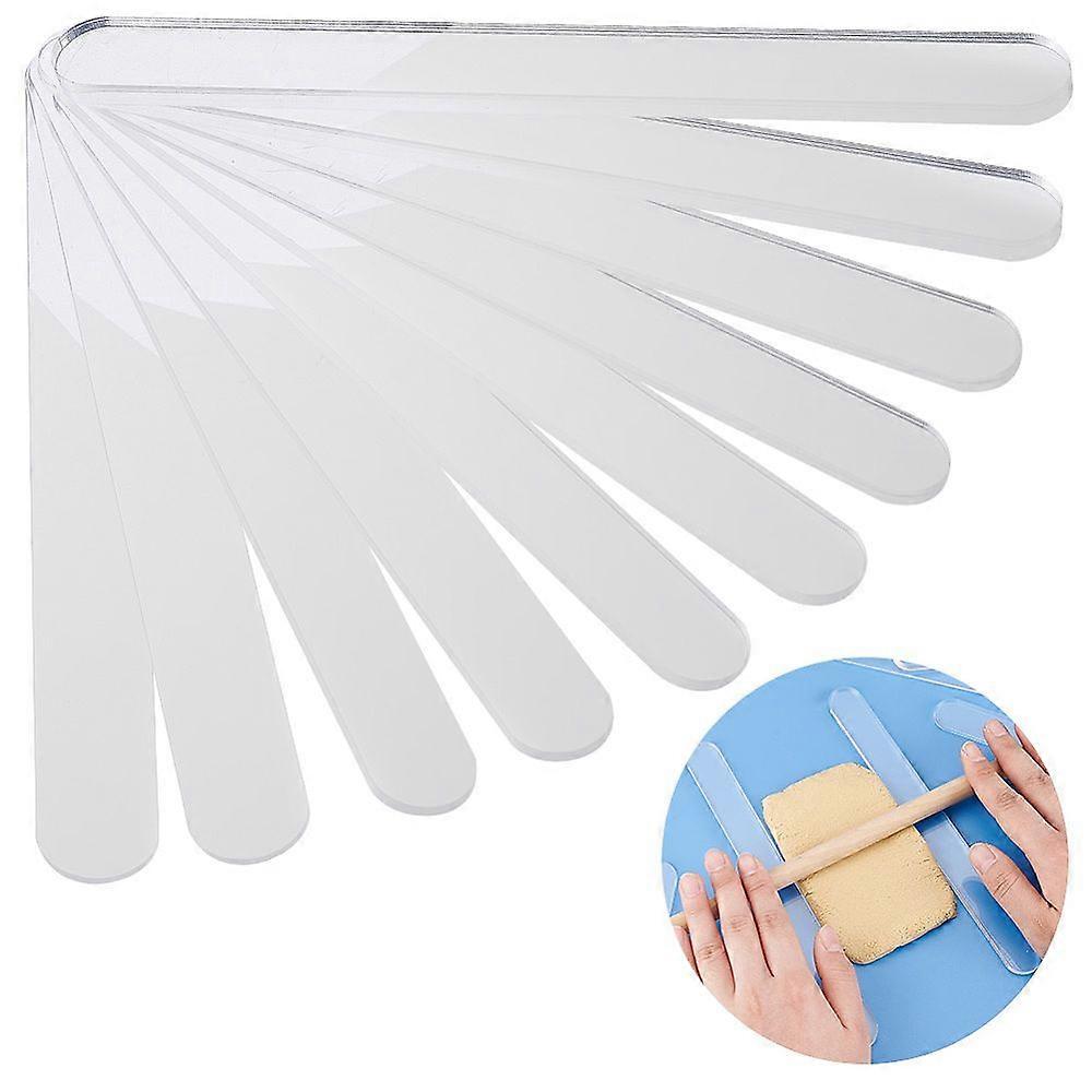 10Pcs 5 Style Acrylic Clay Depth Guide Tools Oval Clear 200x20x2~6mm 2pcs/style
