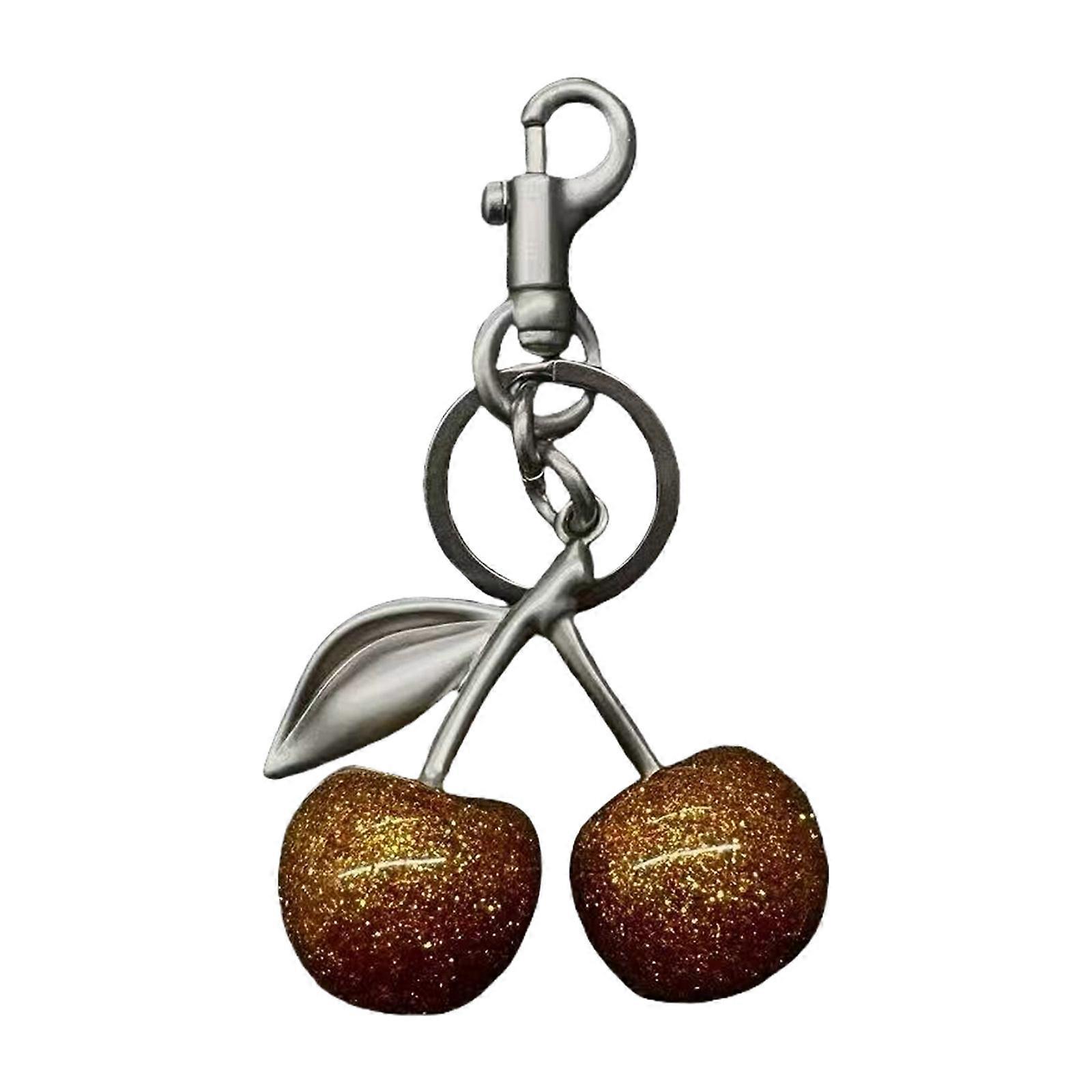 Cherry Shaped Keychain Versatile Charm for Keys and Bags Lightweight Fruit Shape Keyring Pendant Purse Decoration