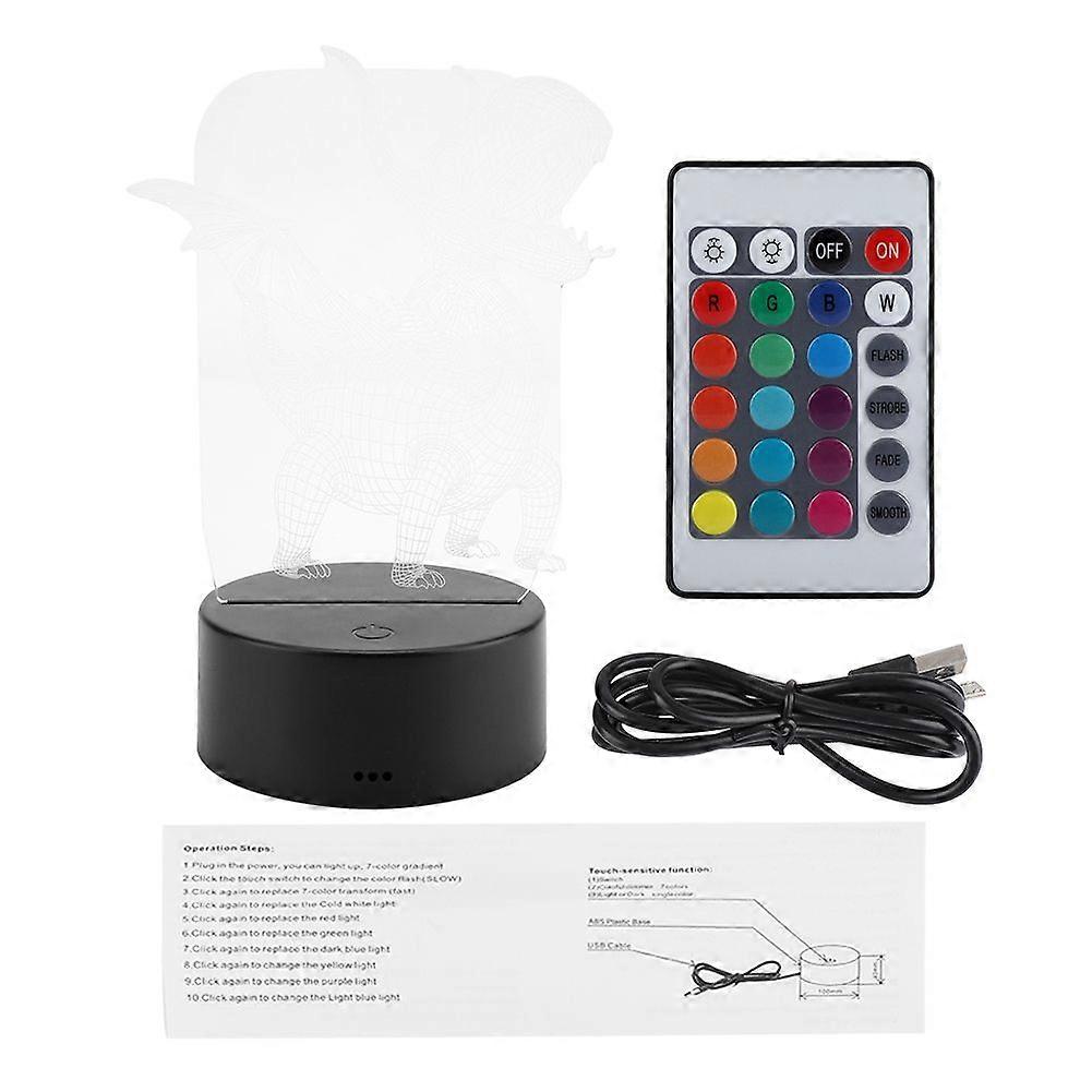 3D Night Light Acrylic Plate Panel Holder Lamp Base Touch Switch USB Cable