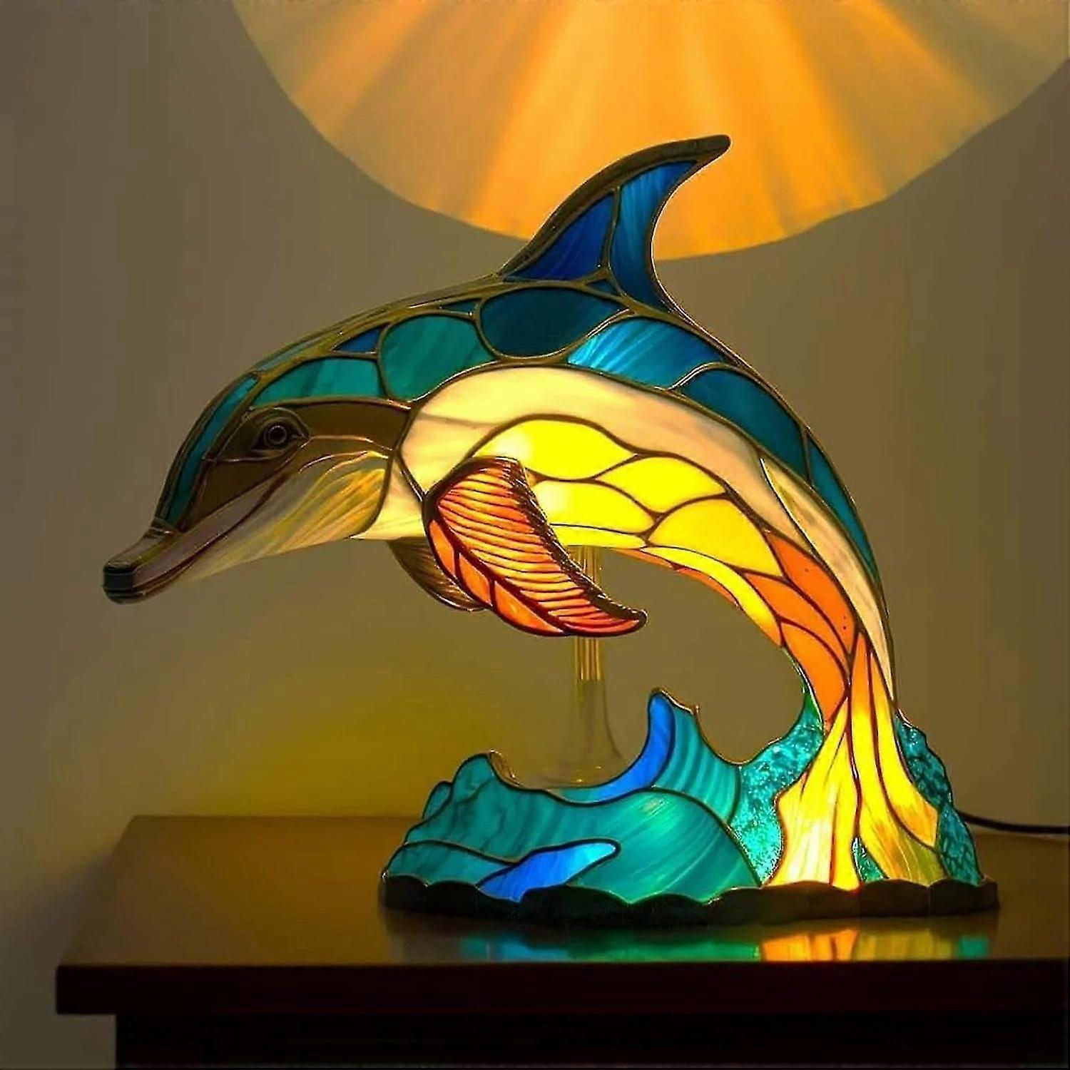 3d Vintage Animal Table Lamp, Glass Resin Stacked Light, Bohemian Animal Table For Bedroom Dcor