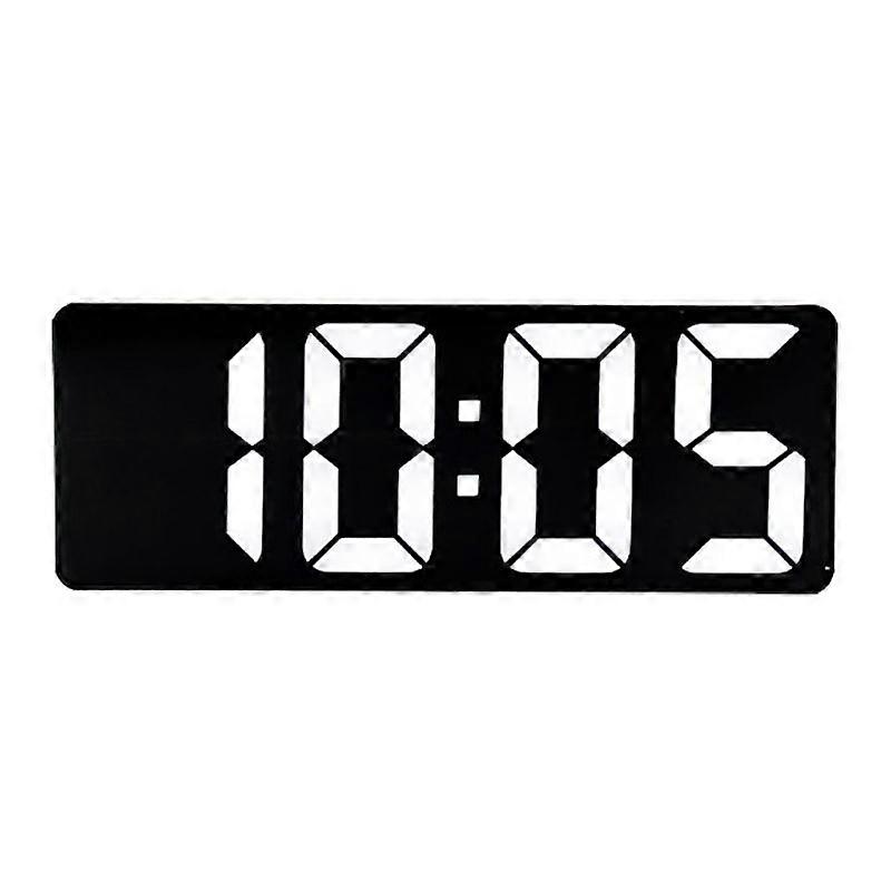 Compacte en stijlvolle zwarte spiegelwekker met LED-scherm