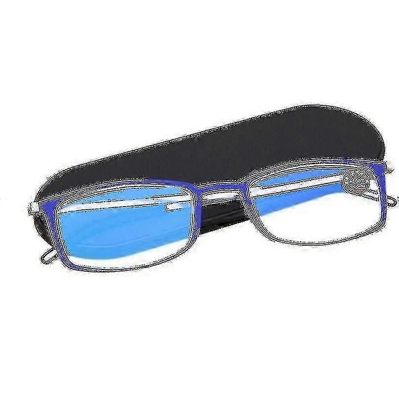 Lunettes de lecture ultra minces pour hommes femmes hypermétropie anti grossissement 2 bleu