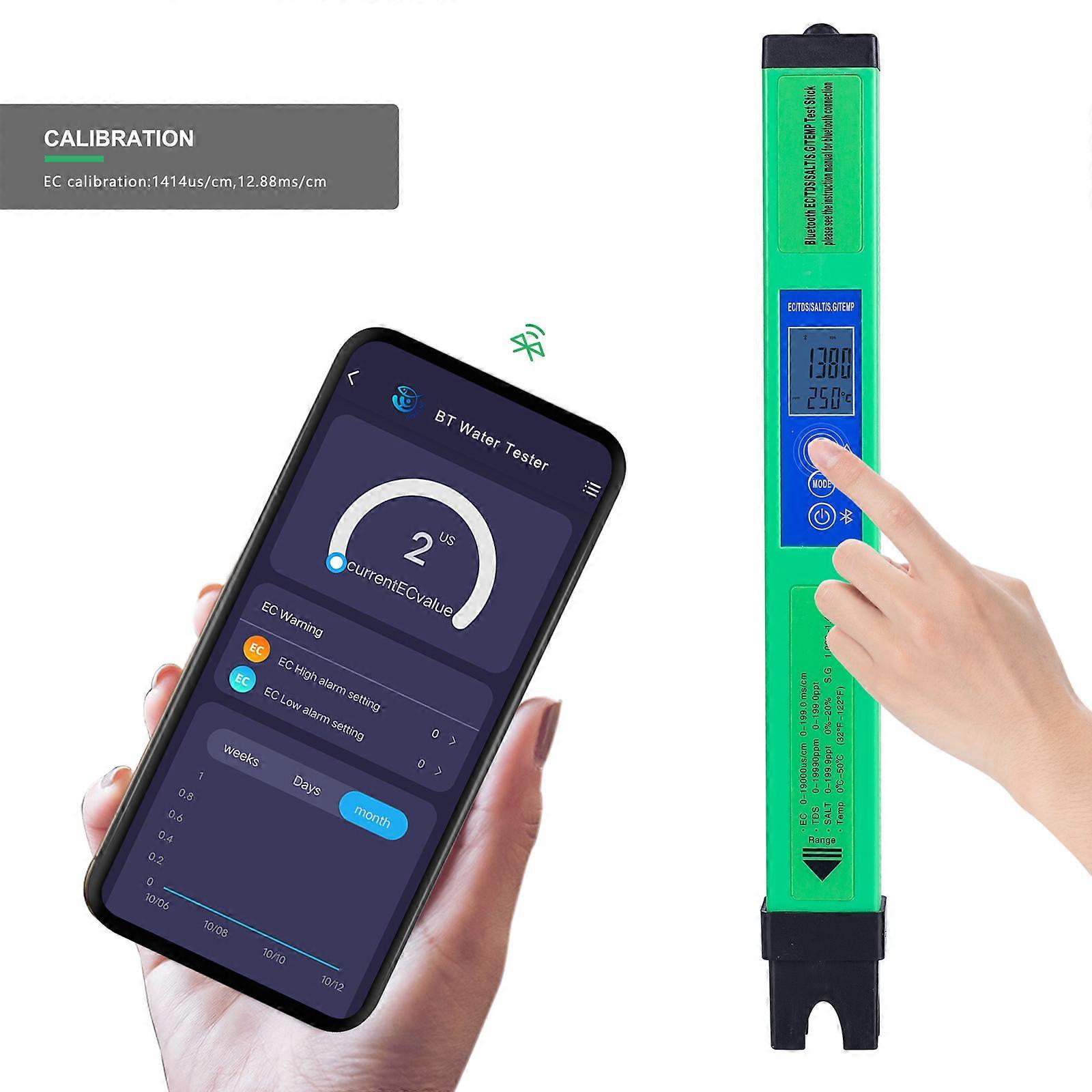 Digital Water Tester 5 in 1 EC/TDS/SALT/S.G/TEMP Meter Backlight for Nutrients Growing Indoor Garden Home Brewing Pool Aquarium