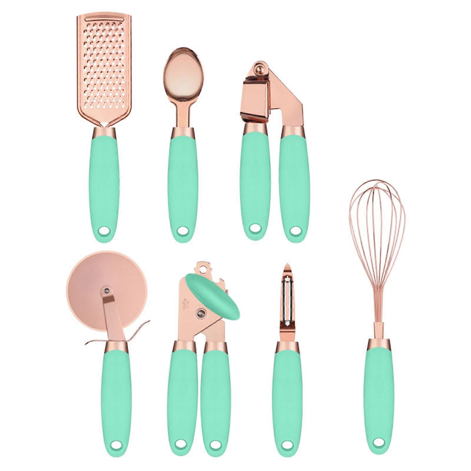 Home for Creative Design Non-stick Cooking Tools Set Kitchen Utensils Kit Kitchenware Whisk Garlic Press Baking Gadgets  Green