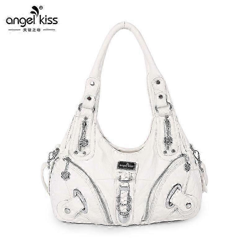 女性のための贅沢な洗われたショルダーバッグ古典的な方法オートバイの柔らかいハンドバッグPu革の買い物袋のシックなクロスボディバッグ