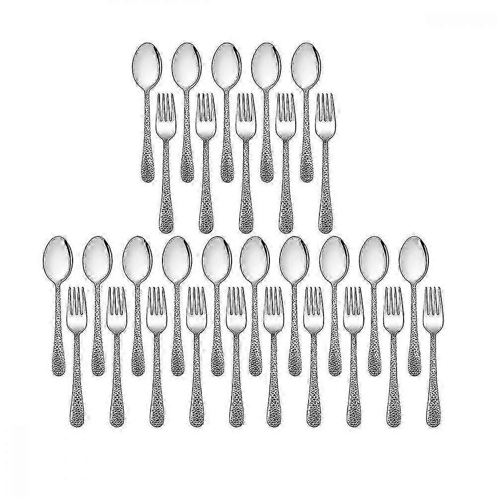 30 Pieces Kids Silverware Set Stainless Steel Toddler Utensils Flatware Set Toddler Silverware Spoo JFL