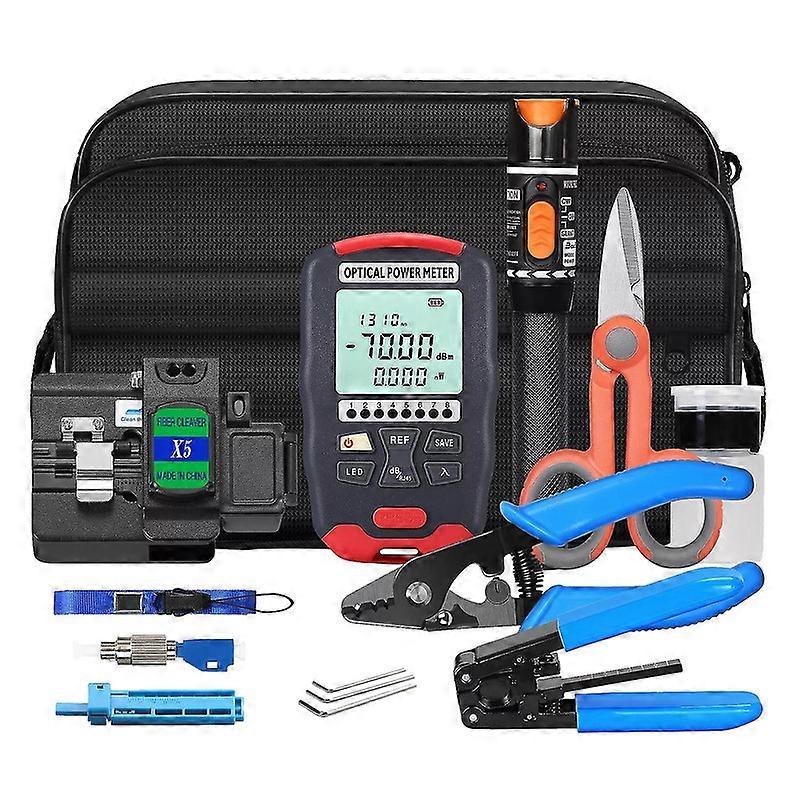 Professional FTTH Fiber Termination Kit Optical Power Meter, Visual Fault Locator, Fiber Cleaver & More