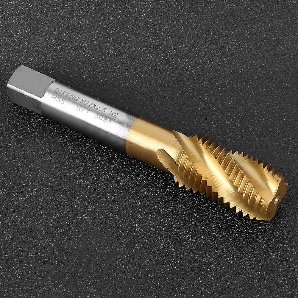 Cobalt-containing spiral flute machine tap, M22 x 2.5mm high speed steel drill bit