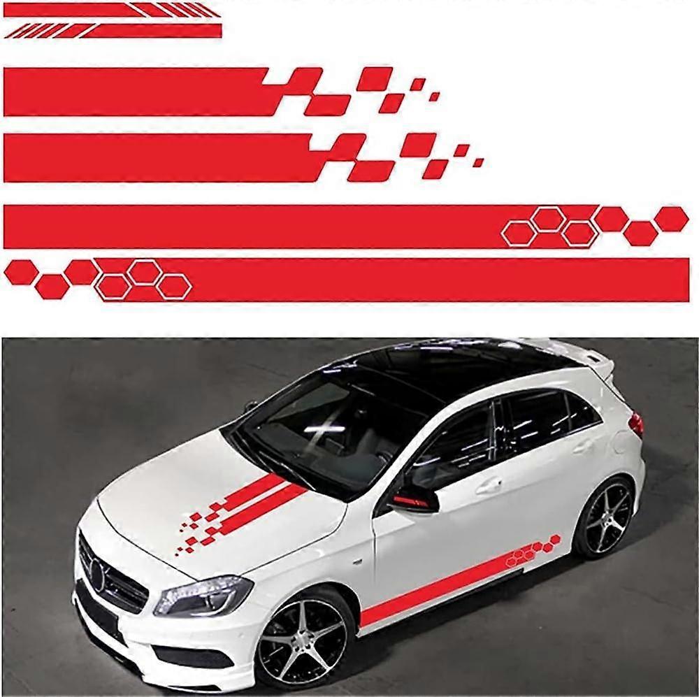 5 Pieces Vinyl Car Side Stickers Decorative Auto Body Racing Sports Decals Car Truck DIY Decal Stripe Vinyl Sticker Accessories