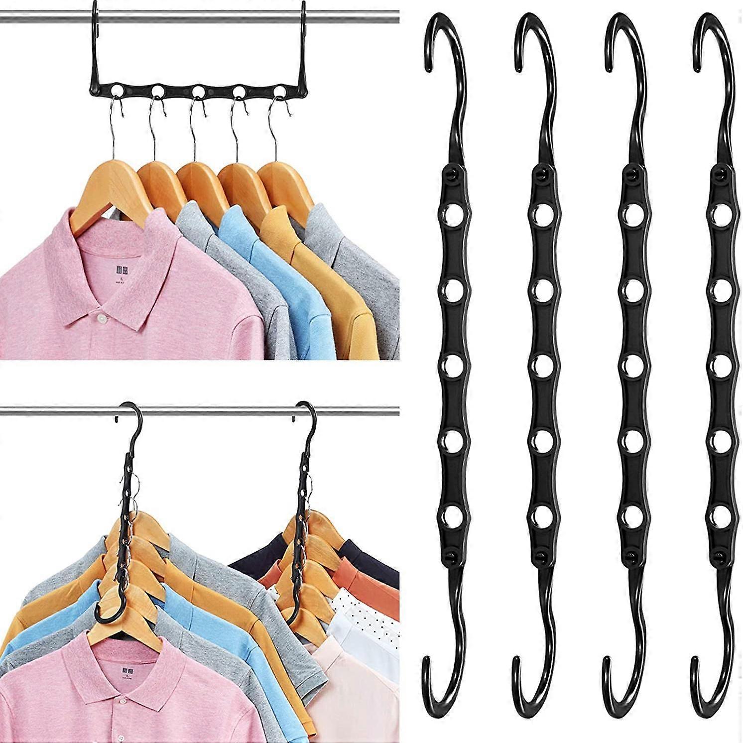 2PCS Magic Hangers Space Saving Hangers Closet Space Saver Hanger Organizer Multi Hangers Sturdy Plastic for Heavy Clothes Storage